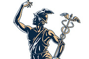 Mercury or Hermes and Earth globe, a Person Illustration by Ledokolua (Thumbnail 2 of 2)