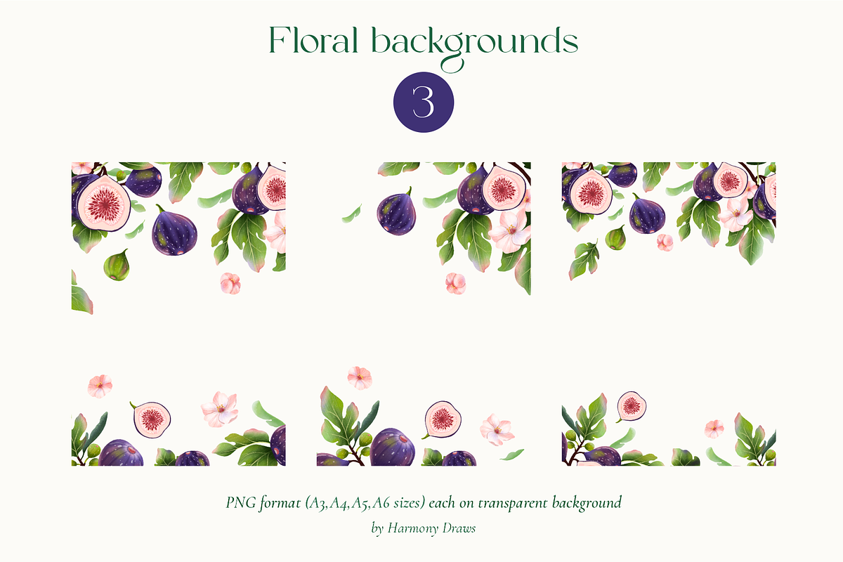 Fig tree fruit and leaves clipart, a Food Illustration by Harmony Draws (Photo 5 of 6)