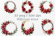 Poinsettia Clipart Bundle, a Seasonal Illustration by GalaDesign03 (Thumbnail 2 of 9)