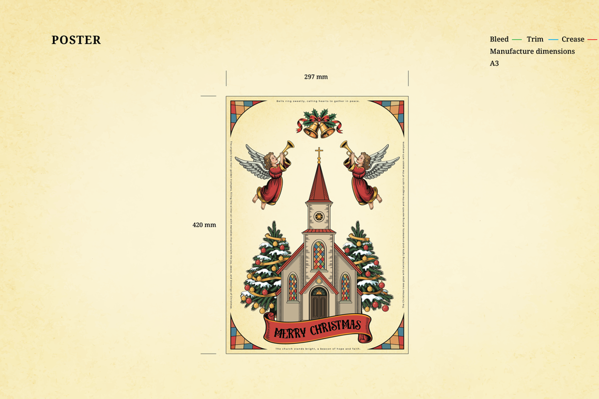 Christmas Blessings Poster & Cards, an Object Graphic by Threestudio (Photo 3 of 7)