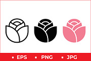 Rose Flower Vector Design, a Solid Icon by Artonix (Thumbnail 1 of 2)