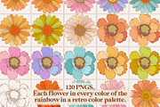 70s Flowers Vector Illustrations, a Decorative Illustration by Dear Darling Design (Thumbnail 5 of 8)