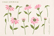 Coneflower Bloom Vector Clipart, an Illustration by Hanna's ArtLab (Thumbnail 6 of 9)