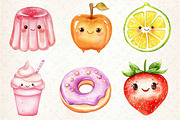 Kawaii Glitter Food Clipart, an Illustration by Dream Creation (Thumbnail 5 of 6)
