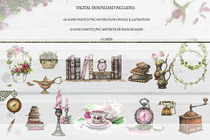 Vintage Watercolor Elements Set