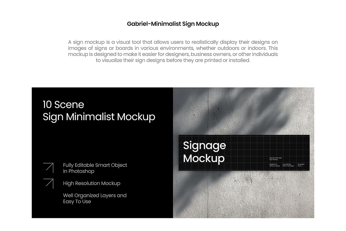 Gabriel Minimalist Signage Mockup, an Advertising Mockup by Mocktopia (Photo 2 of 8)