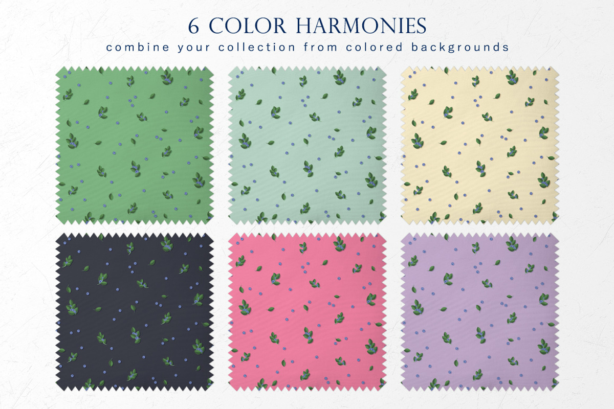 Blueberry sprigs - Set patterns, a Pattern Graphic by Yummy (Photo 3 of 9)
