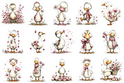 Whimsical Easter Goose Clipart, an Illustration by OK Design (Thumbnail 3 of 6)