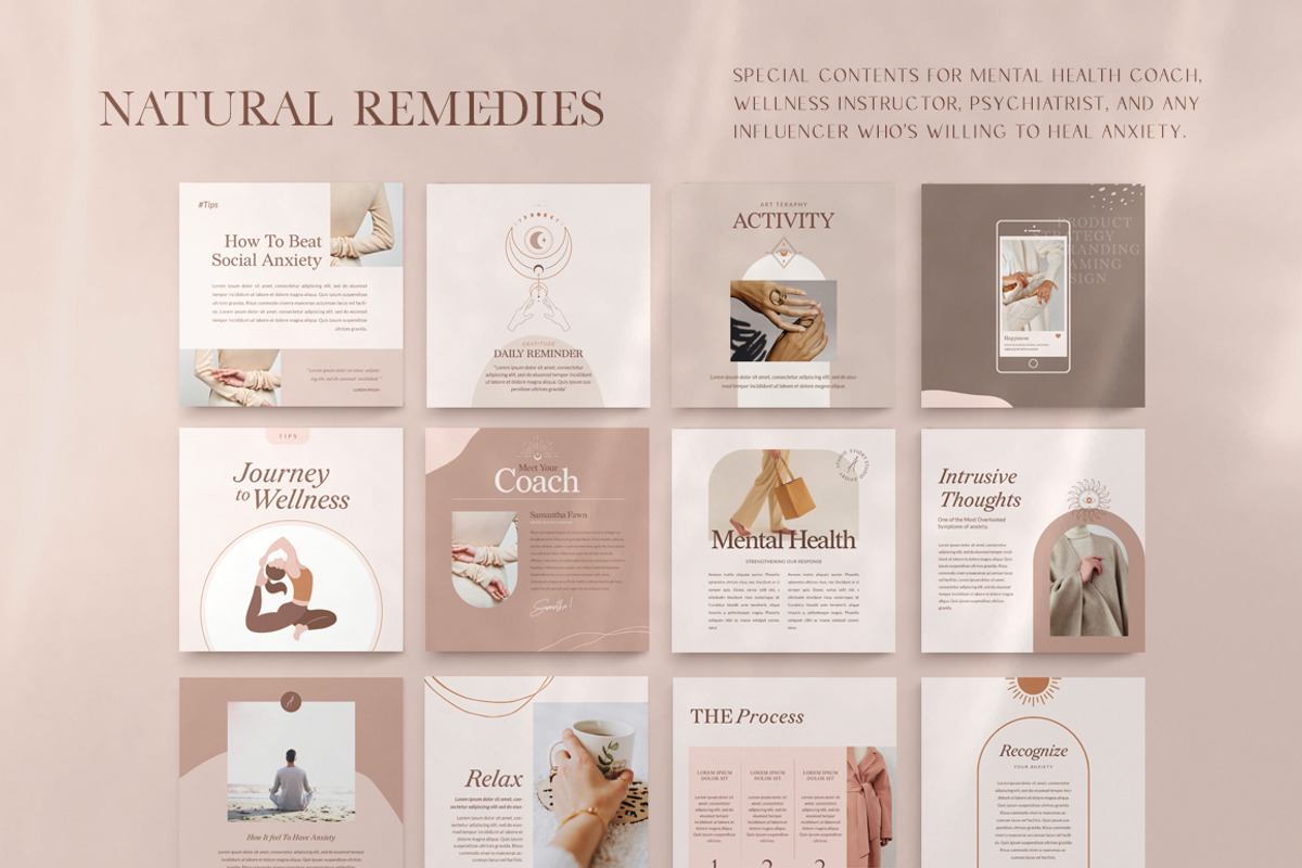 Wellness Instagram Creator CANVA PS, a Social Media Template by Eviory (Photo 7 of 48)