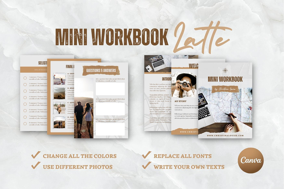 Latte WORKBOOK CANVA TEMPLATE, a Magazine Template by The Little Lily Studio (Photo 5 of 5)