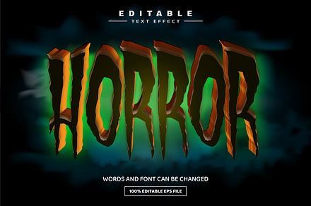 Horror 3D editable text effect, a Layer Style Add-On by nicemorning