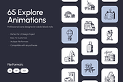 Animated Explore Line Icons, an Outline Icon by Prosymbols (Thumbnail 1 of 4)