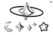 Y2K 3D Black Metallic Collection, an Object Graphic by JaoGam (Thumbnail 5 of 8)