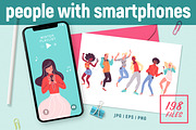 people with smartphones, a Person Illustration by Funnystore (Thumbnail 1 of 5)
