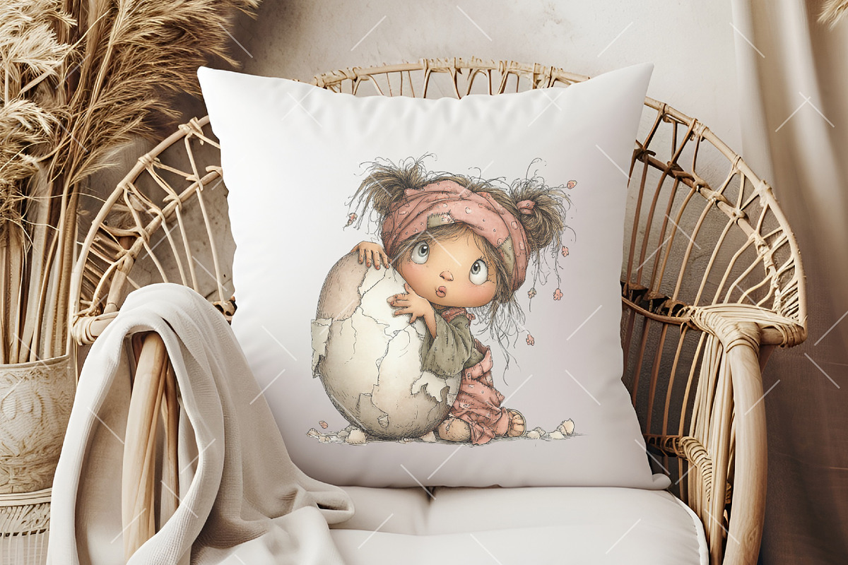 Whimsical Kids Easter Clipart, an Illustration by OK Design (Photo 6 of 6)