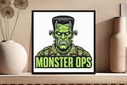 Camo Monster Halloween Sublimation, an Illustration by DreamCafeArt (Thumbnail 2 of 6)
