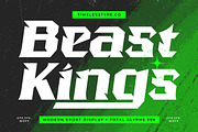 Beast Kings Modern Sport Display, a Sans Serif Font by timelesstype.co (Thumbnail 1 of 20)