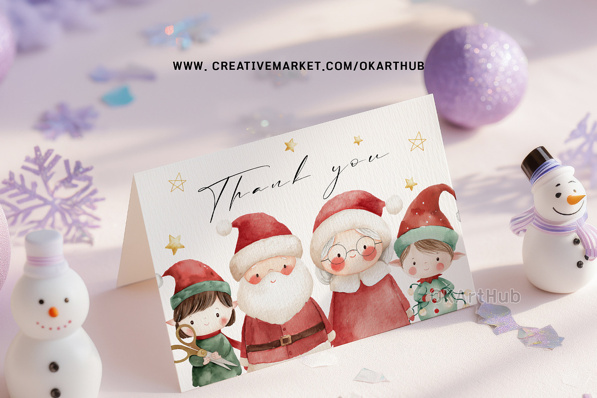 Cute Christmas Clipart – 53 PNG, a Seasonal Illustration by OKArtHub (Photo 2 of 9)