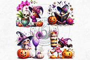 Playful Halloween witches cliparts, a Seasonal Illustration by ThatsDesignArt (Thumbnail 10 of 10)