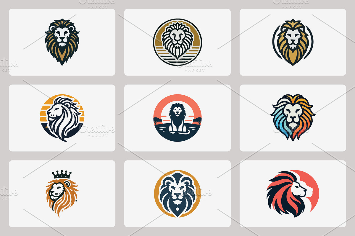 Modern Lion Mascot Logo Bundle, a Branding & Logo Template by Vectorium Studio (Photo 6 of 21)