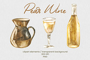 Pear Wine - Fruit Watercolor Clipart, a Decorative Illustration by foxsong (Thumbnail 7 of 16)