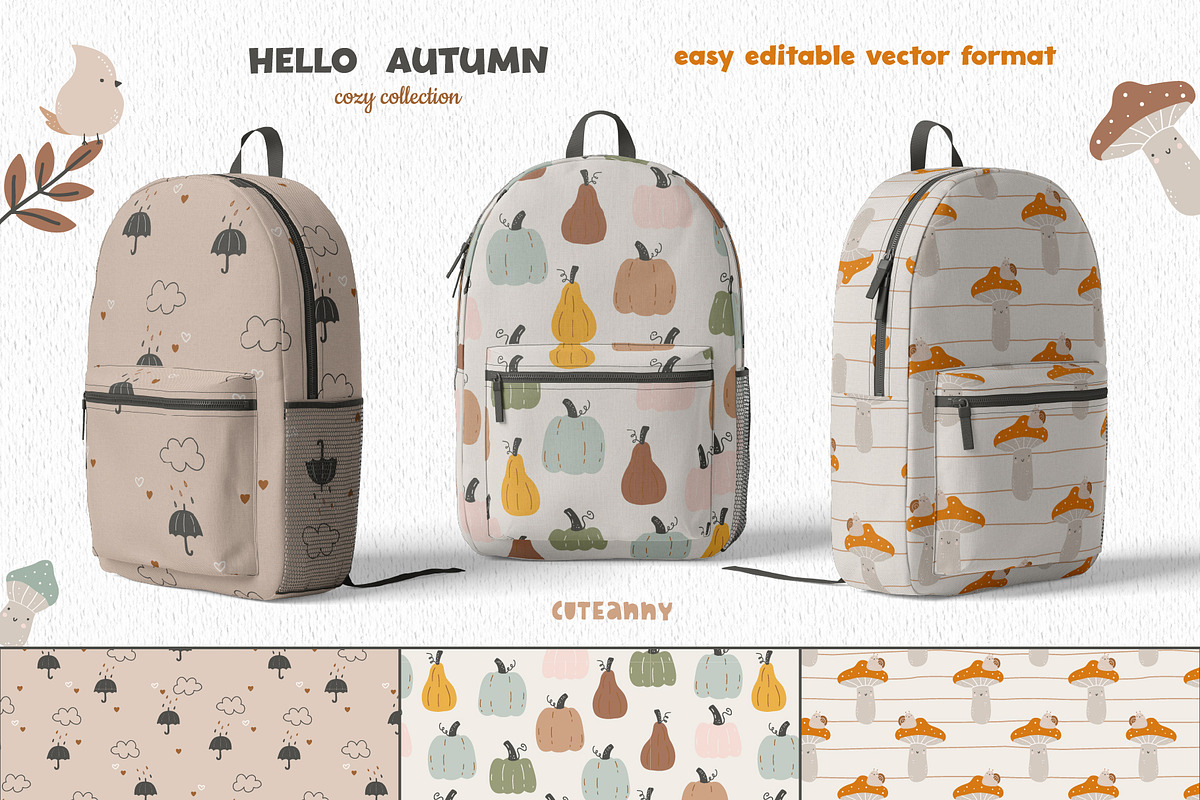 Hello autumn kids graphic collection, a Pattern Graphic by Cuteanny Design (Photo 4 of 10)