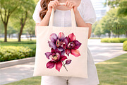 Watercolor Burgundy Orchids Clipart, an Illustration by Digital Artistic99 (Thumbnail 7 of 9)