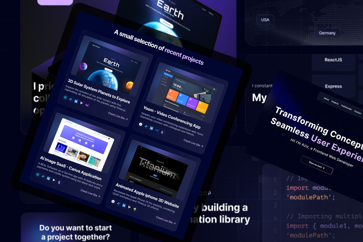 React JS (Next JS) Portfolio theme, a React Template by Frontend Crafts