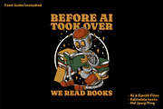Robot Reading Among a Pile of Books, a Branding & Logo Template by Judsart (Thumbnail 1 of 3)