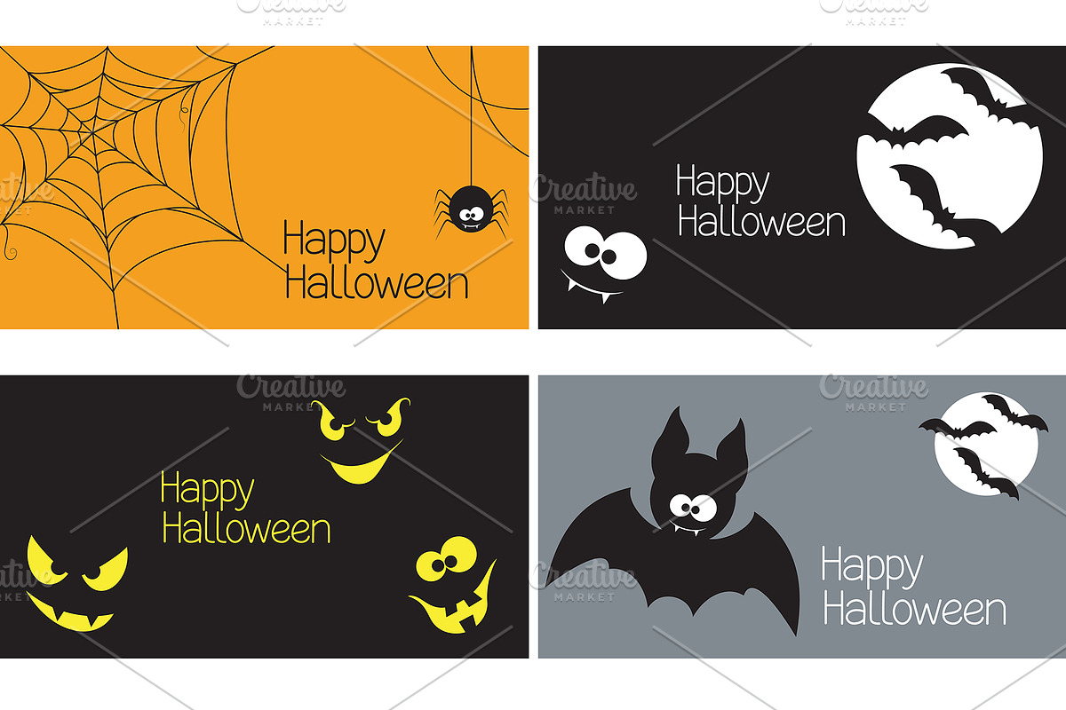 16 Halloween banners and cards, a Background Graphic by InkySplash (Photo 3 of 5)