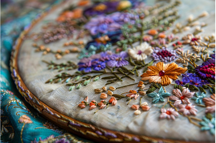 Embroidery hoop showing colorful, an Arts & Entertainment Photo by Ylivdesign