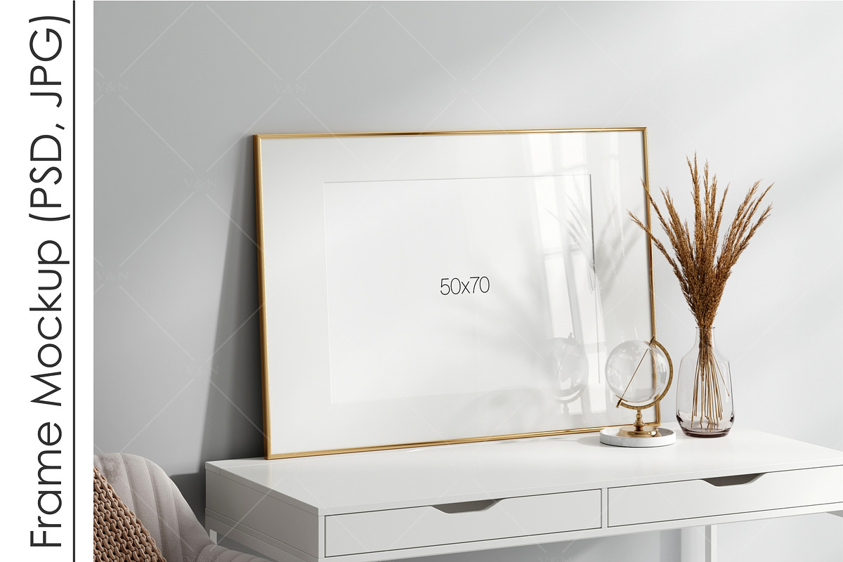 Frame Mockup PSD JPG, a Print Template by VNmockup (Photo 2 of 5)