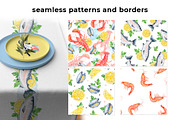 Seafood Watercolor Clipart, a Food Illustration by Eves_Aquadreams (Thumbnail 7 of 12)