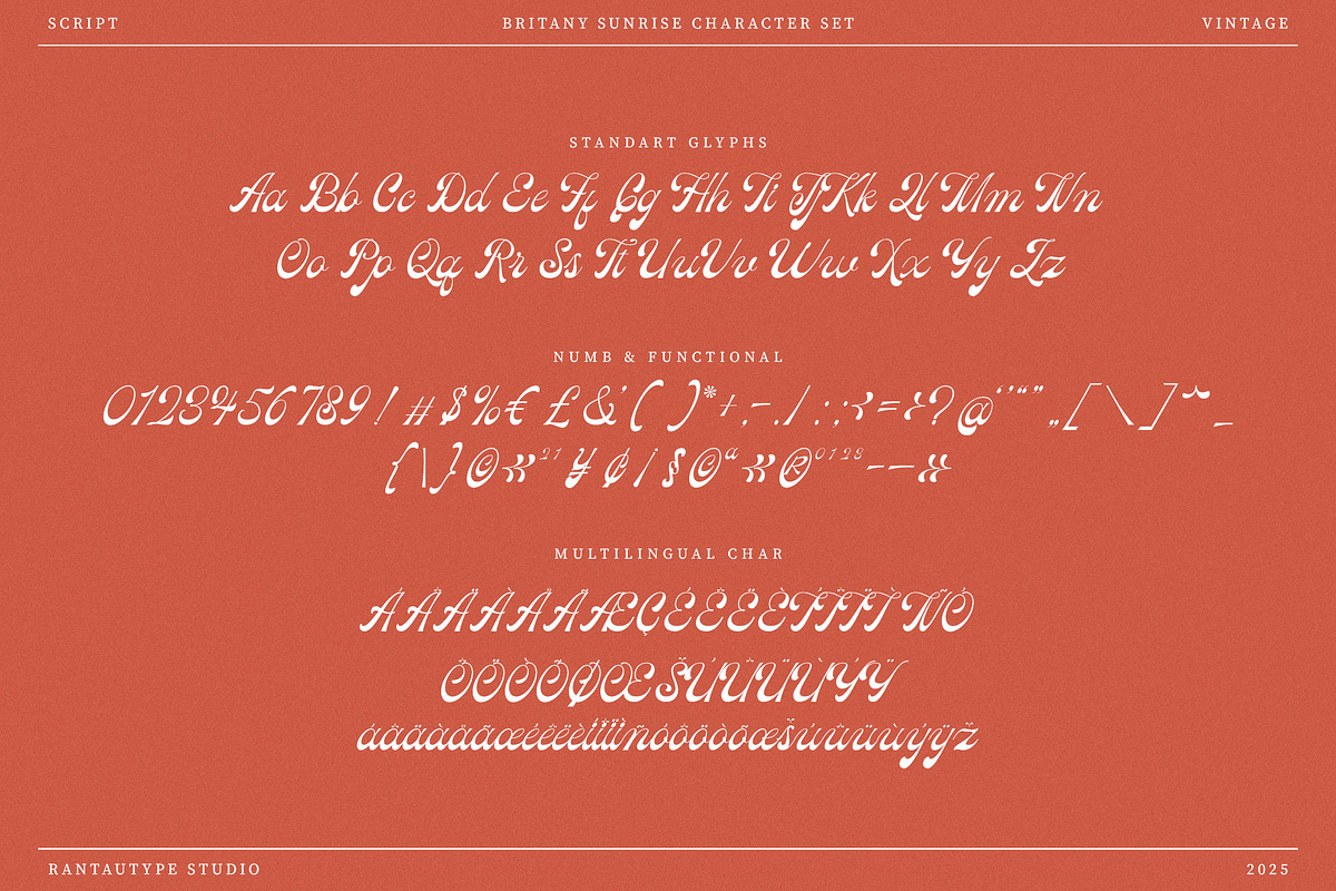 Britany Sunrise Vintage Script Font, a Script Font by RantautypeStudio (Photo 12 of 12)