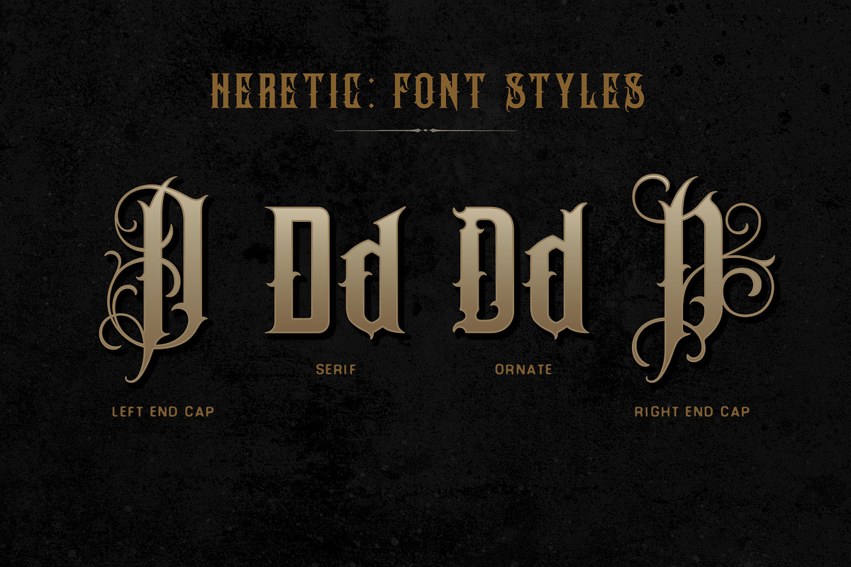 Heretic Blackletter Font Family, a Blackletter Font by StockMamba (Photo 7 of 13)