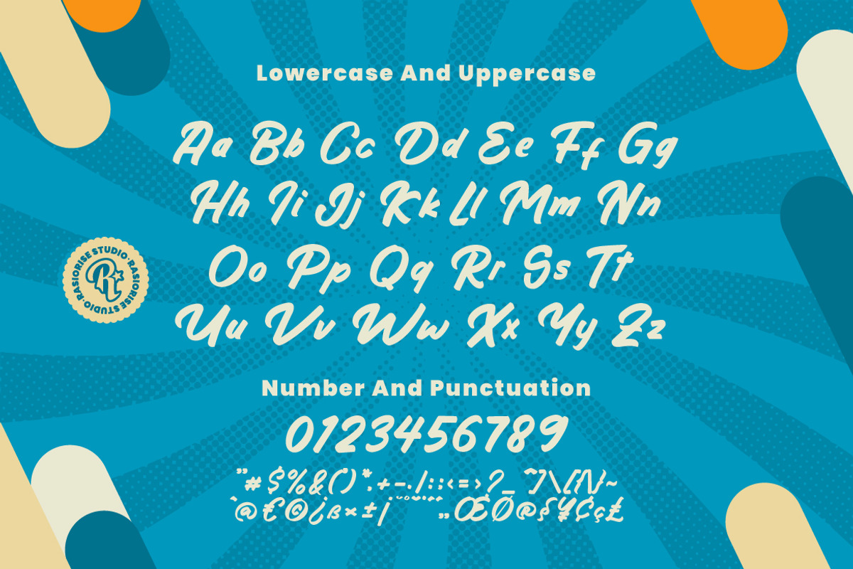 Rallen - Retro Script Font, a Script Font by Rasiorise Studio (Photo 2 of 8)