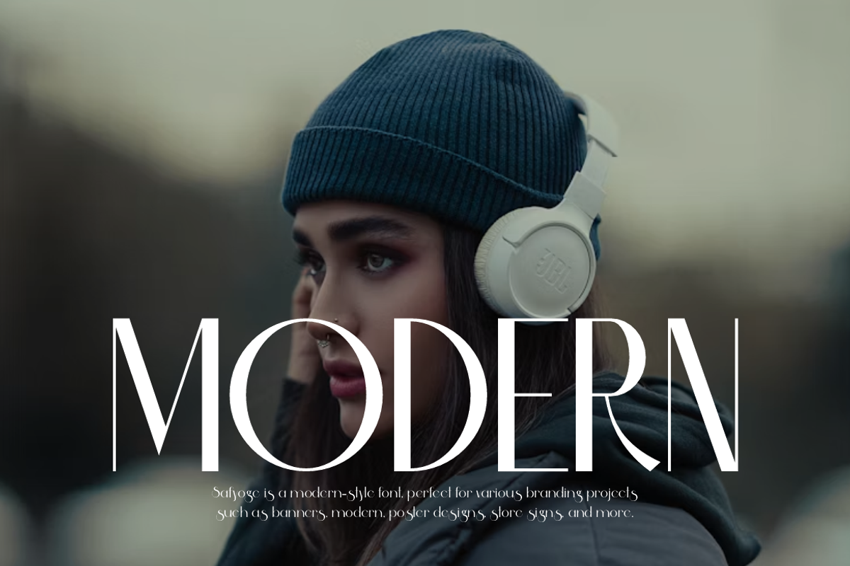 Safyoge - Modern Stylish Font, a Sans Serif Font by Iqsiart Studio (Photo 3 of 12)