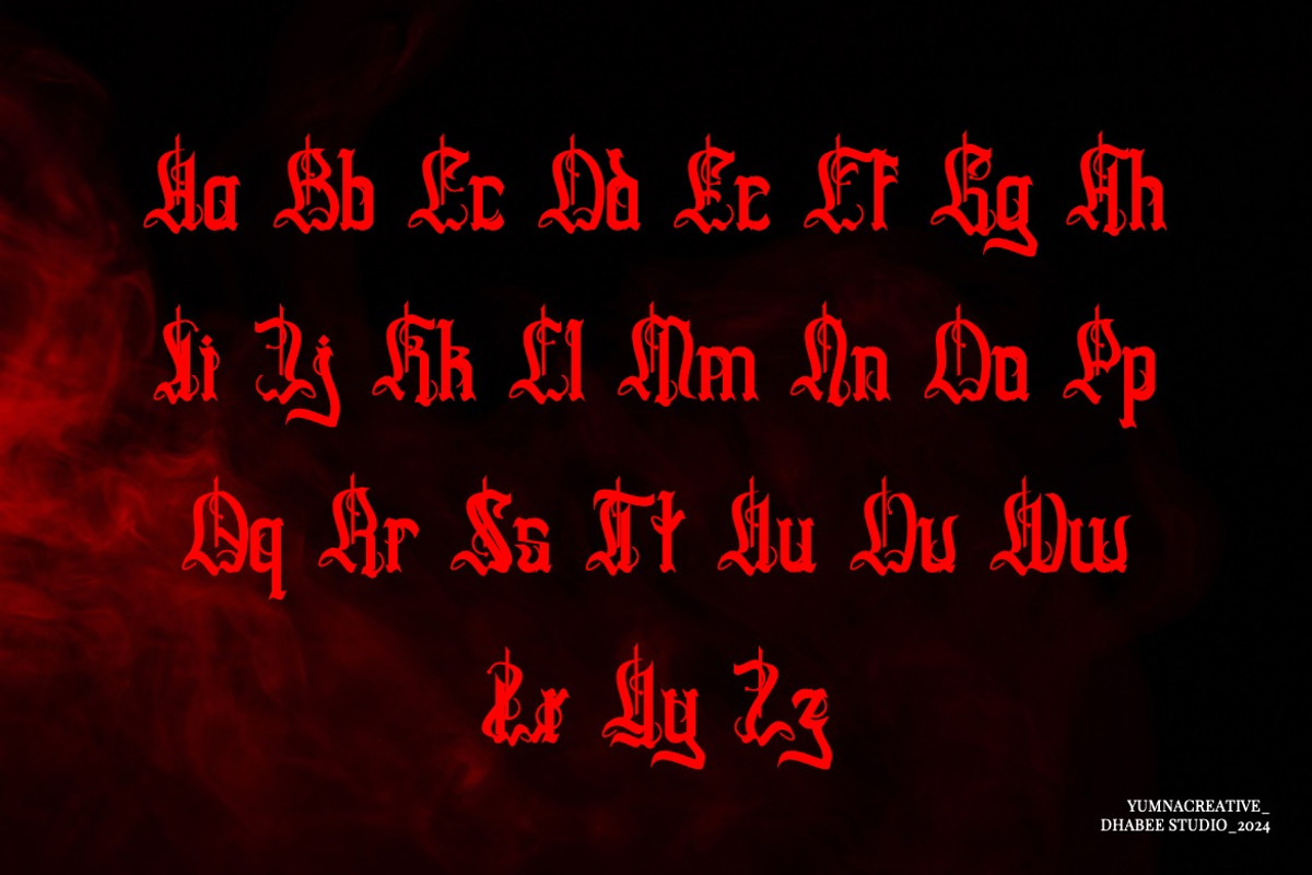 Swords Clover - Modern Blackletter, a Blackletter Font by Dhabee (Photo 2 of 15)