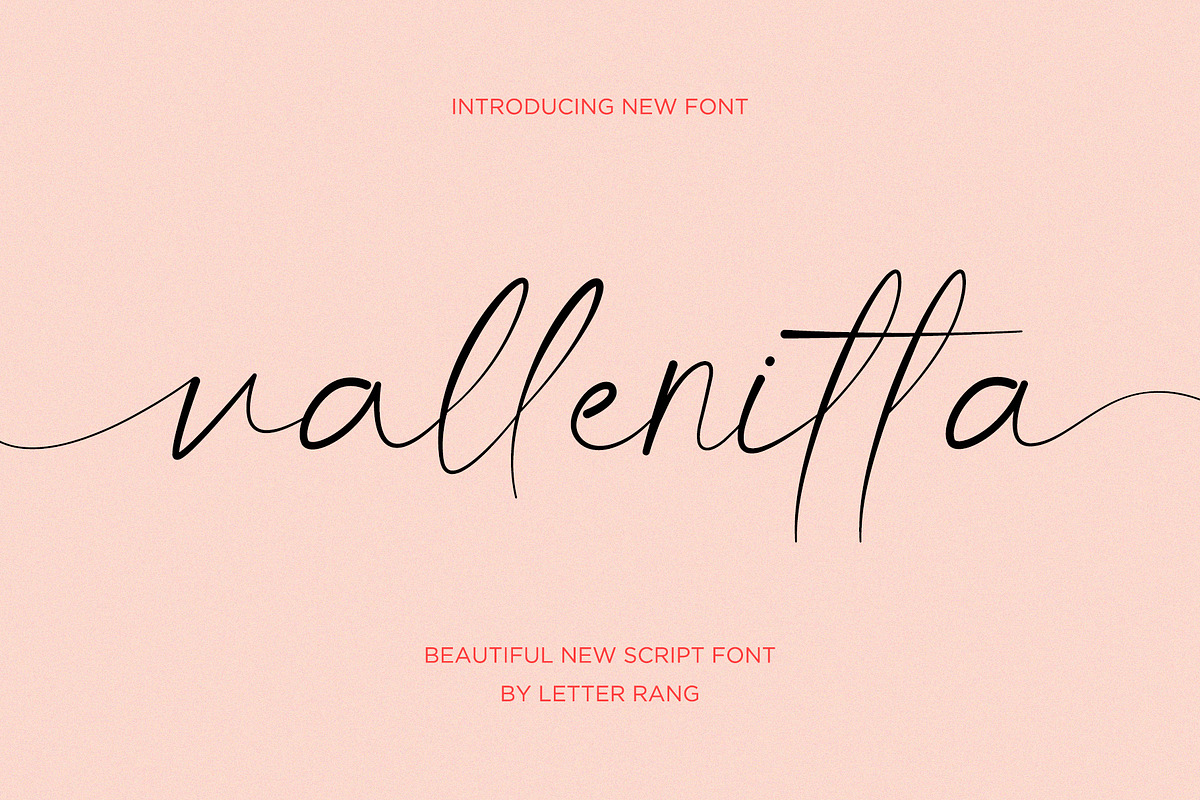 Vallenitta | beautiful script font, a Script Font by Lightsense (Photo 1 of 10)