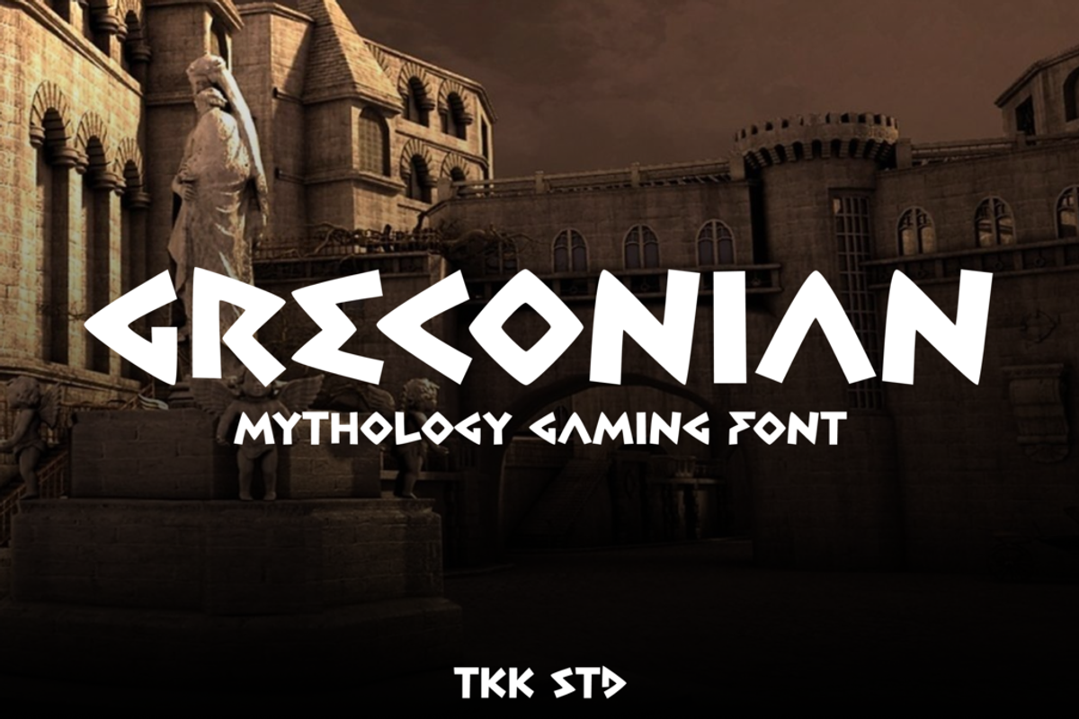 Greconian - Gaming Font, a Font by tokokoo (Photo 1 of 11)