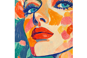 Vibrant Oil Painting Portrait of a, an Illustration by Lermont51