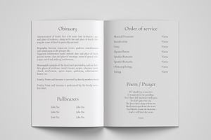 Funeral Program Printing Template