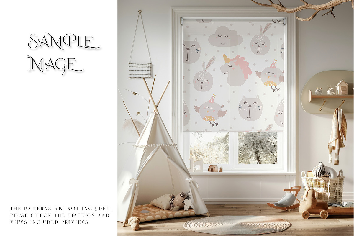 Nursery Roll Blinds Mockups, a Household Mockup by mock-ups (Photo 4 of 12)