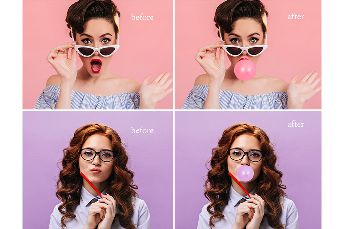Bubblegum Overlays PNGs, a Layer Style Add-On by Wild Honey Design Co. (Photo 3 of 3)