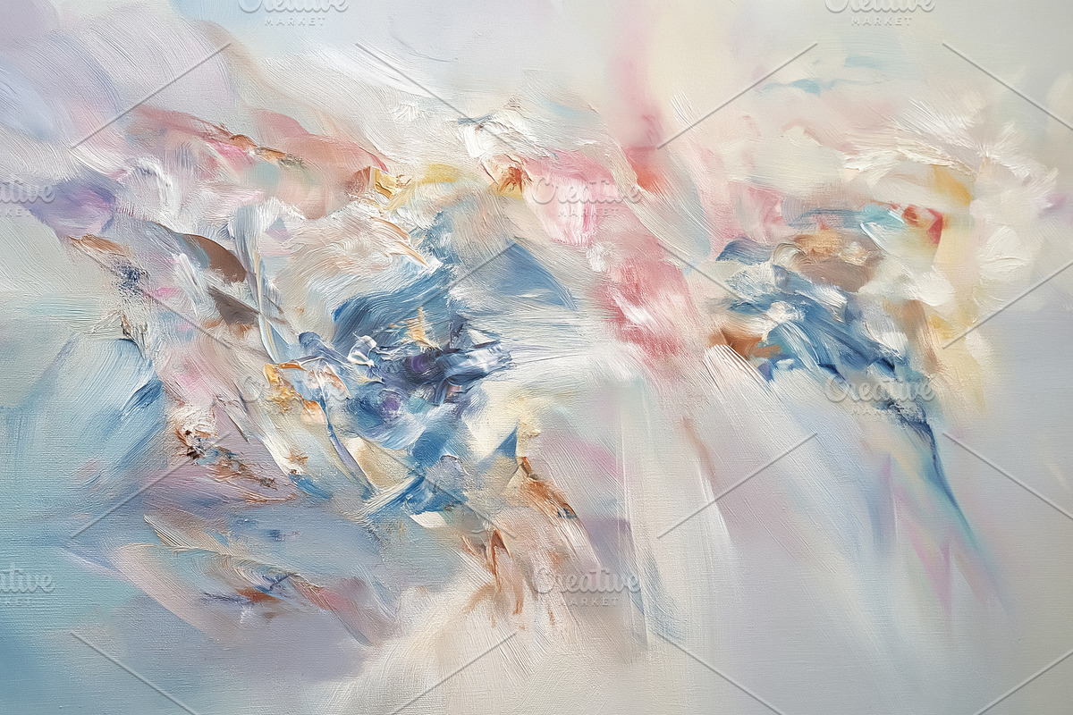 Abstract painting showing a blend of soft pastel colors, dynamic, a Decorative Illustration by Studio ANNA