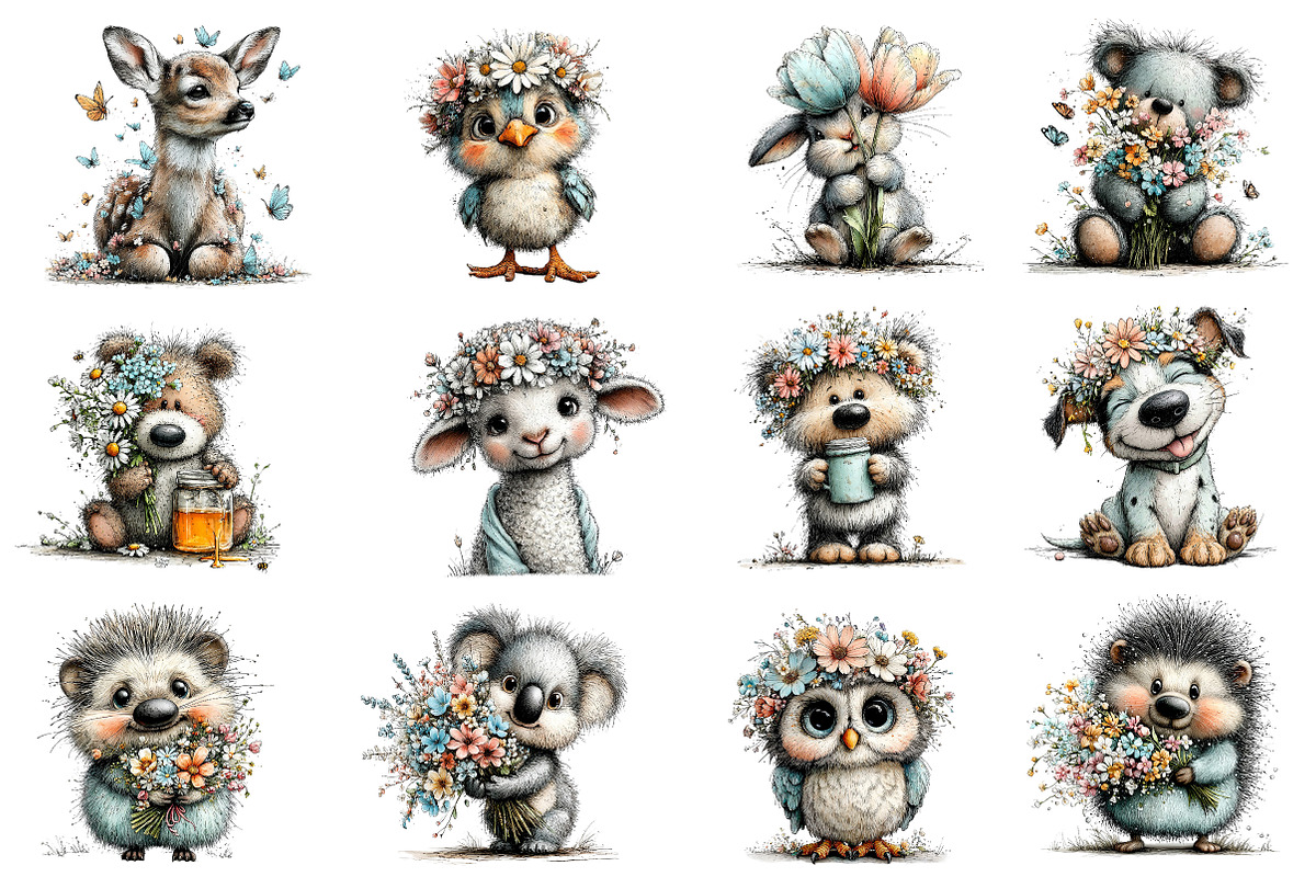 Whimsical Spring Animals Clipart, an Illustration by Dream Creation (Photo 3 of 6)