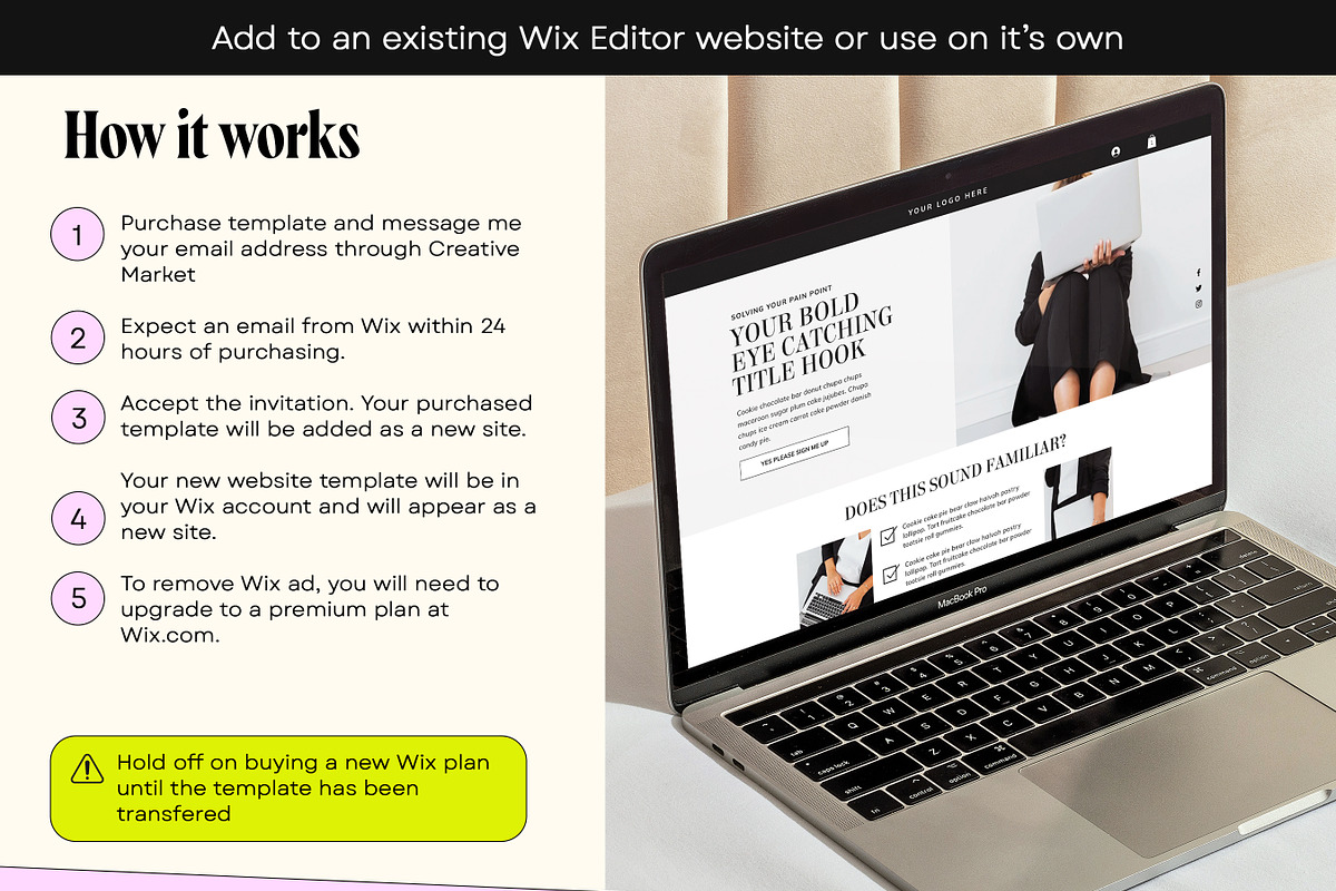 Minimal Faceless Sales Page, a Wix Template by Template Twist Shop (Photo 5 of 10)