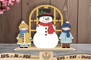 Snowman Kids Winter Sign SVG, a Seasonal Illustration by taramija (Thumbnail 2 of 3)