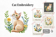 Cat Embroidery Clipart, a Graphic by Artnoy (Thumbnail 1 of 5)