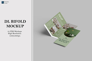 Bifold DL Brochure Mockups